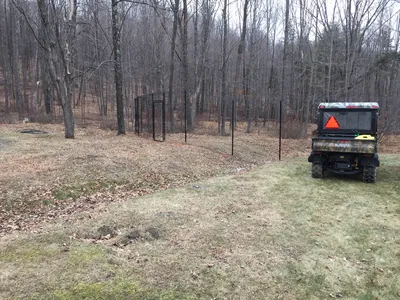 Golf cart near a yard