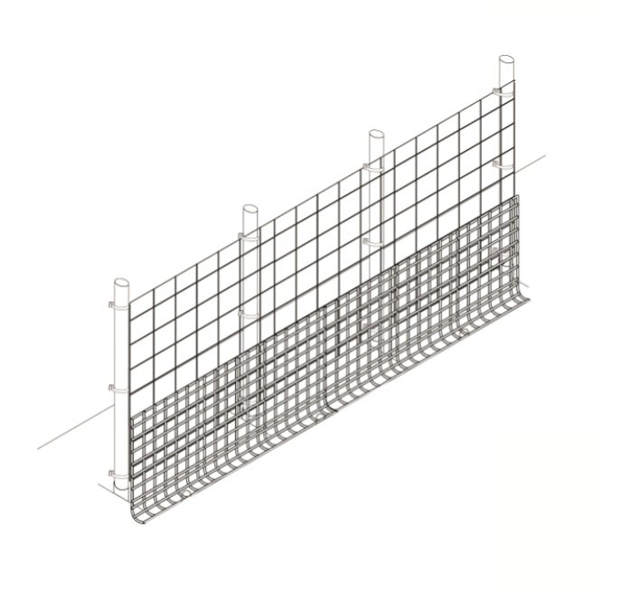 Garden fence with rodent barrier